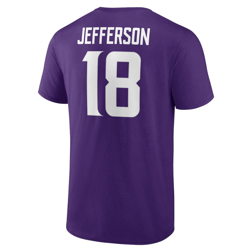 Justin Jefferson Minnesota Vikings Icon Player Name & Number T-Shirt Purple | NFL