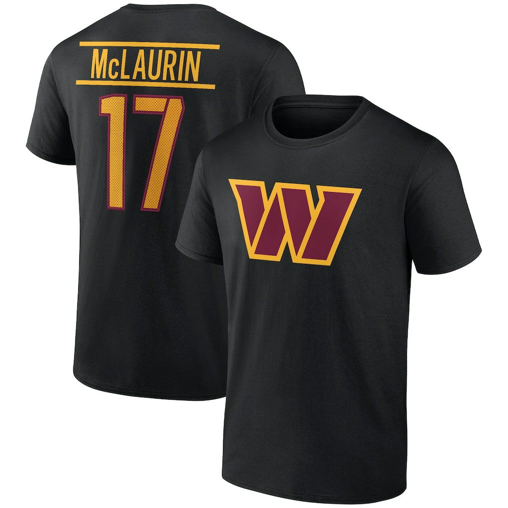 Terry McLaurin Washington Commanders Icon Player Name & Number T-Shirt Black | NFL