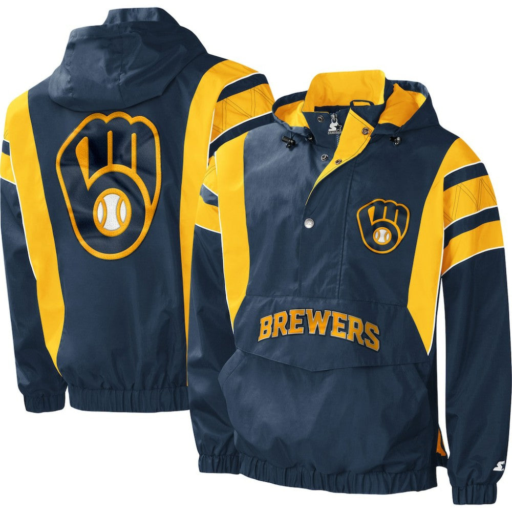 Milwaukee Brewers Starter Impact Hoodie Half-Zip Jacket - MLB