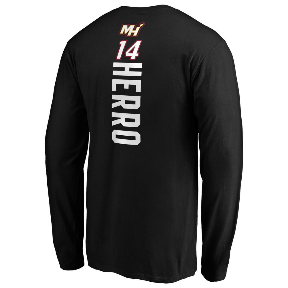Tyler Herro Miami Heat Playmaker Team Name & Number Long Sleeve T-Shirt Black - NBA
