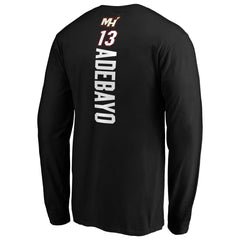 Bam Adebayo Miami Heat Playmaker Team Name & Number Long Sleeve T-Shirt Black - NBA