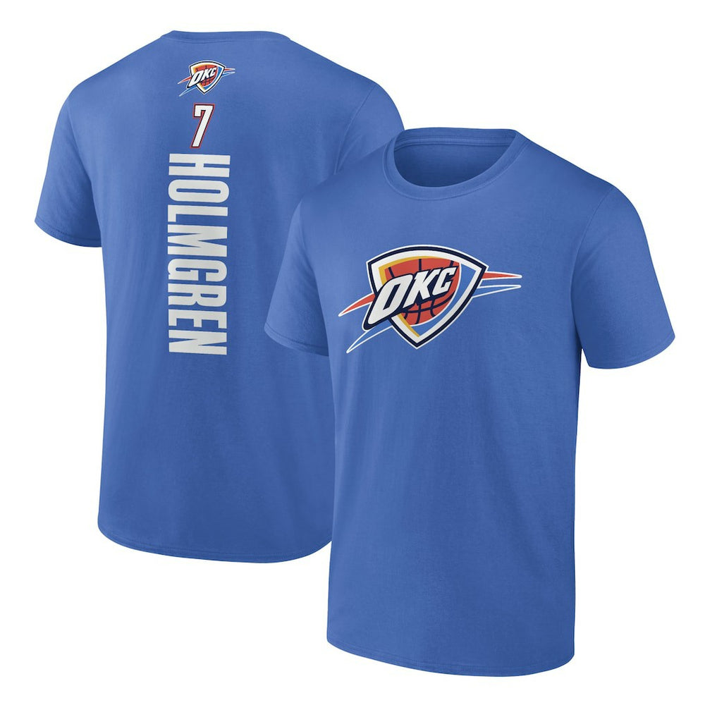 Chet Holmgren Oklahoma City Thunder Playmaker Team Name & Number T-Shirt Blue - NBA