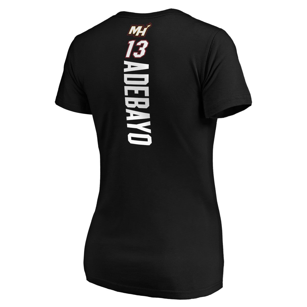 Bam Adebayo Miami Heat Women's Playmaker Team Name & Number V-Neck T-Shirt Black - NBA