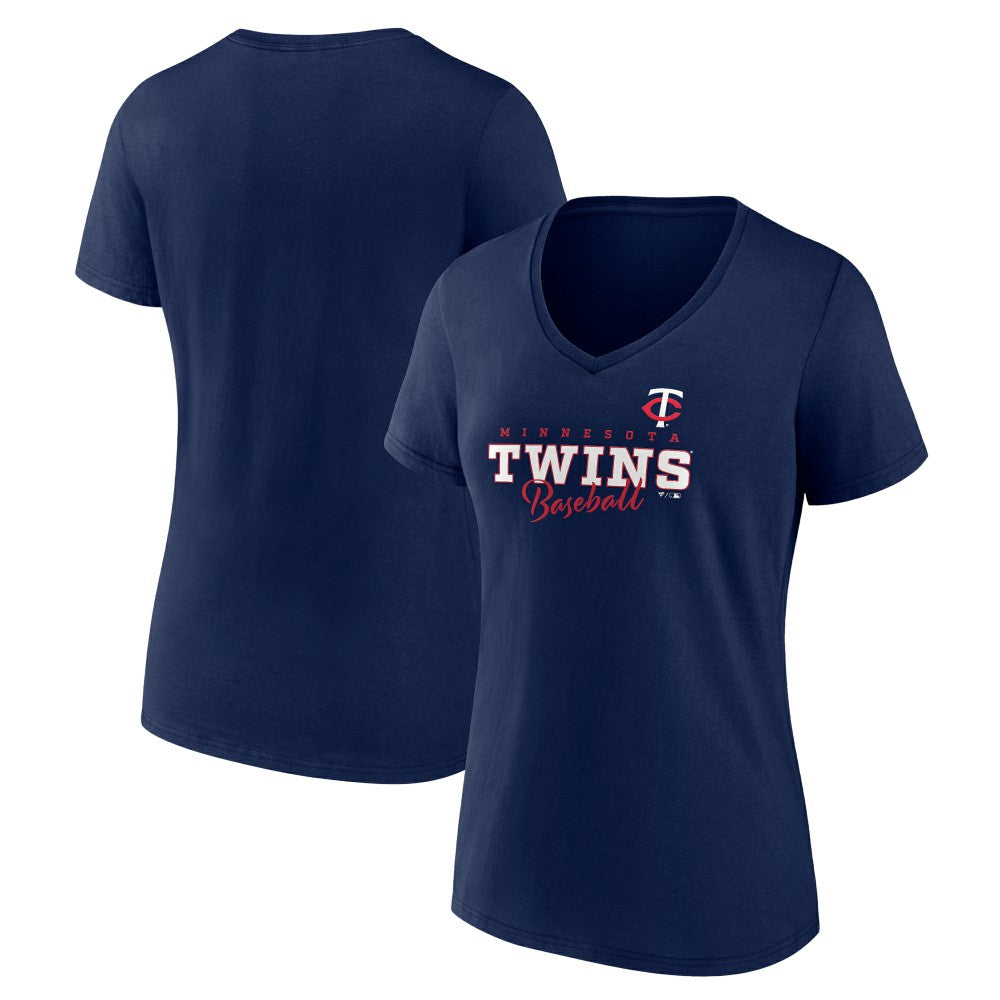 Minnesota Twins Women's Back In Business V-Neck T-Shirt - MLB