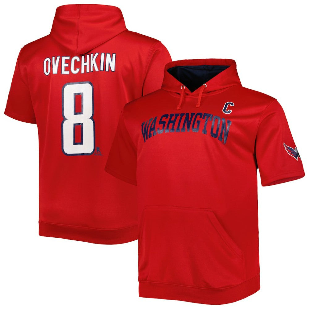 Alexander Ovechkin Washington Capitals Fanatics Big & Tall Captain Patch Name & Number Pullover Hoodie - Red - NHL