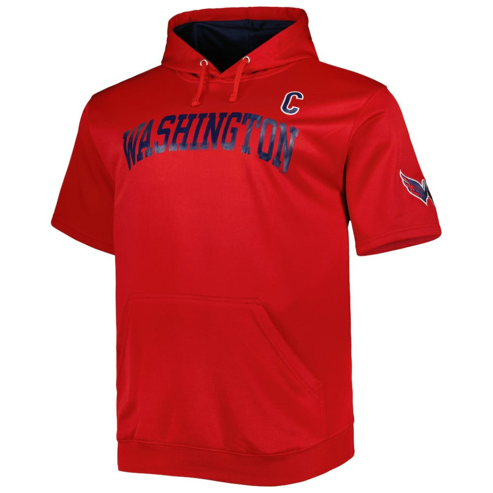 Alexander Ovechkin Washington Capitals Fanatics Big & Tall Captain Patch Name & Number Pullover Hoodie - Red - NHL
