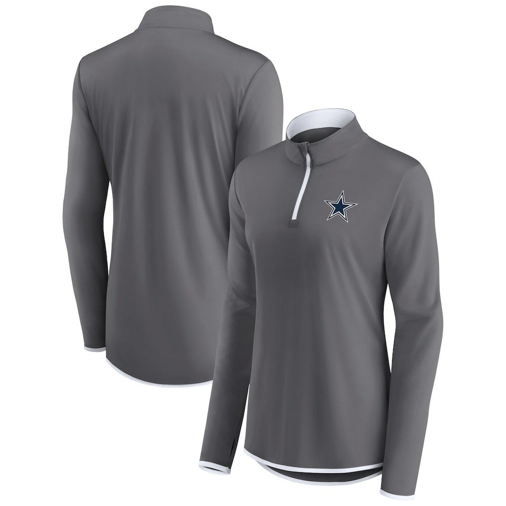 Dallas Cowboys Women's Corner Long Sleeve 1/4 Zip Top Gray | Fanatics