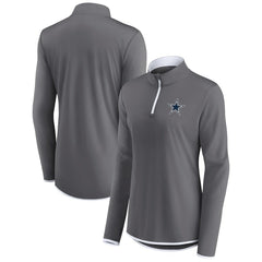 Dallas Cowboys Women's Corner Long Sleeve 1/4 Zip Top Gray | Fanatics