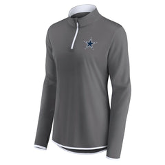 Dallas Cowboys Women's Corner Long Sleeve 1/4 Zip Top Gray | Fanatics