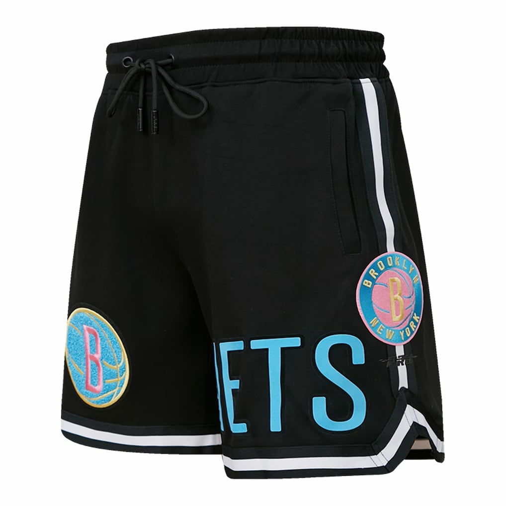 Brooklyn Nets Pro Standard Washed Neon Shorts Black - NBA