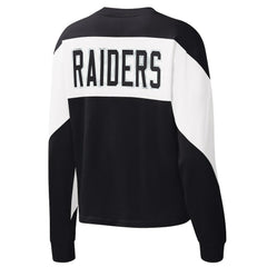 Las Vegas Raiders Starter Women's Insight Crop Tri-Blend Long Sleeve T-Shirt Black | NFL