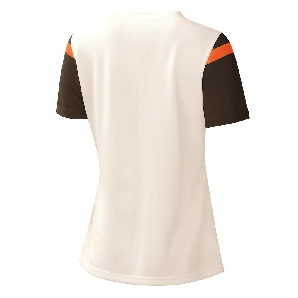 Cleveland Browns Starter Women's Kick Start V-Neck T-Shirt Cream | NFL