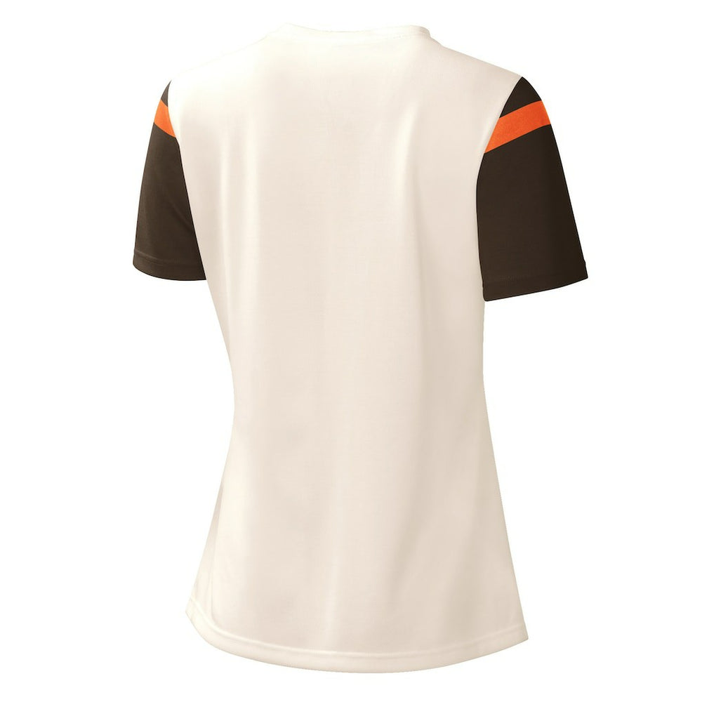 Cleveland Browns Starter Women's Kick Start V-Neck T-Shirt Cream | NFL