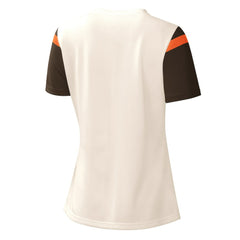 Cleveland Browns Starter Women's Kick Start V-Neck T-Shirt Cream | NFL