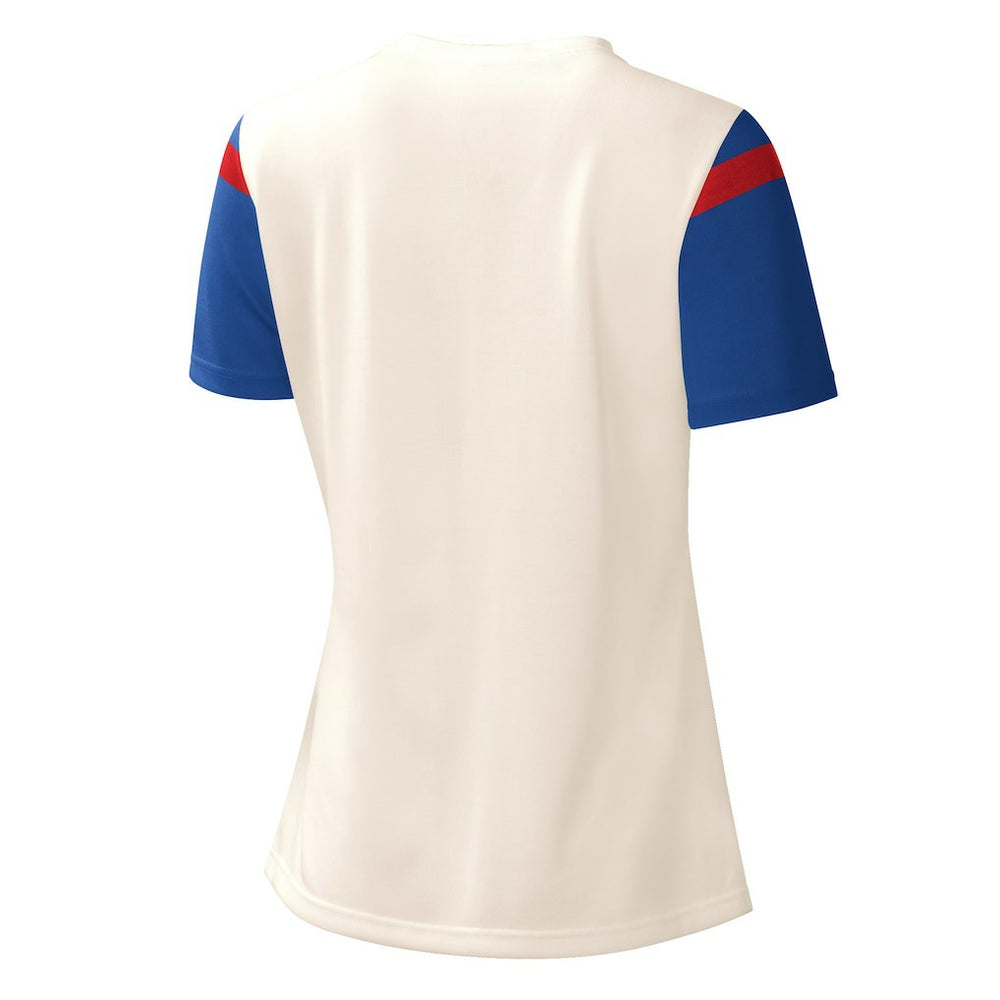 New England Patriots Starter Women's Kick Start V-Neck T-Shirt Cream | NFL