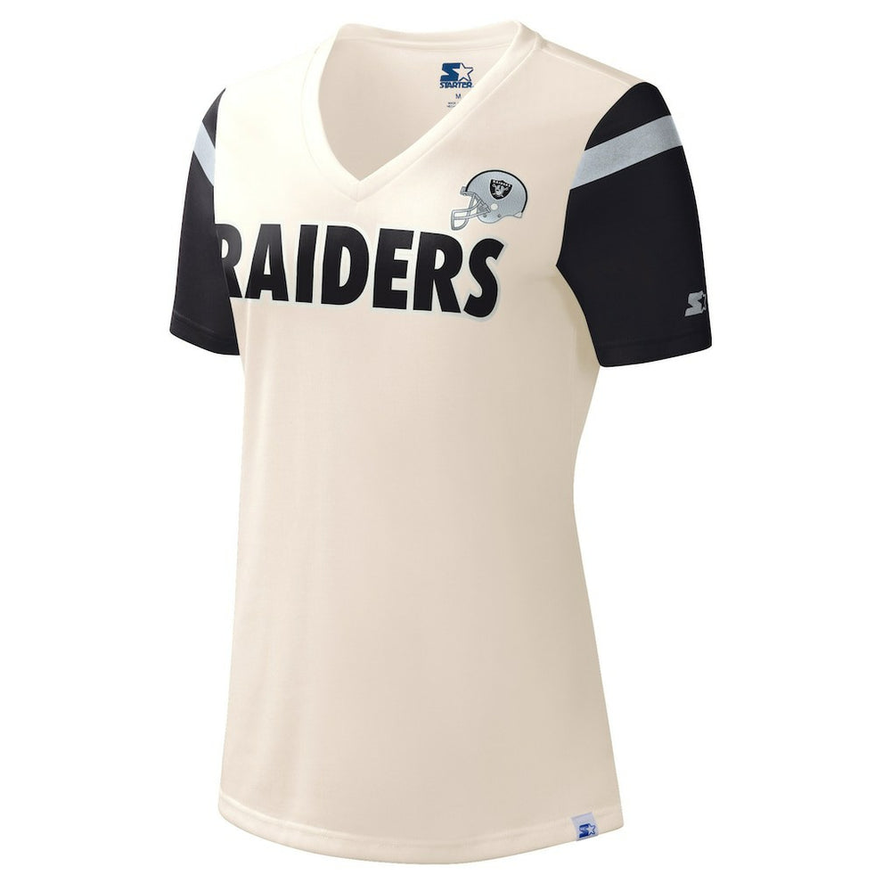 Las Vegas Raiders Starter Women's Kick Start V-Neck T-Shirt White | NFL