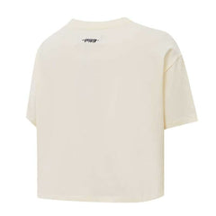Brooklyn Nets Pro Standard Women's Retro Classic Cropped Boxy T-Shirt Cream - NBA