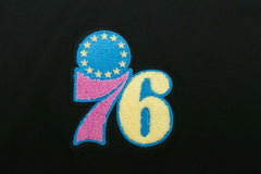 Philadelphia 76ers Pro Standard Women's Washed Neon Cropped Boxy T-Shirt Black - NBA