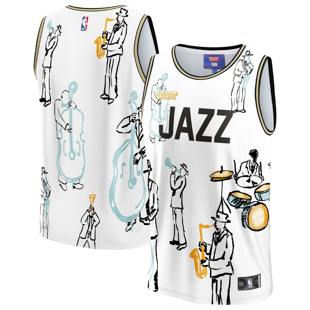 Utah Jazz NBA & KidSuper Studios Unisex Hometown Jersey White - NBA