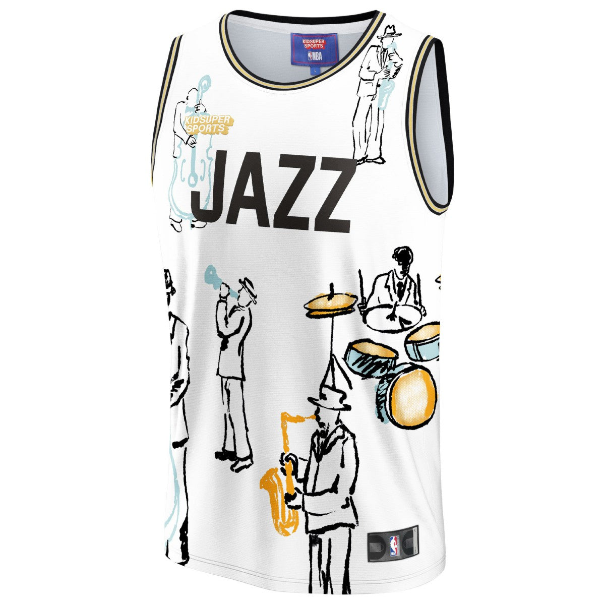 Utah Jazz NBA & KidSuper Studios Unisex Hometown Jersey White - NBA