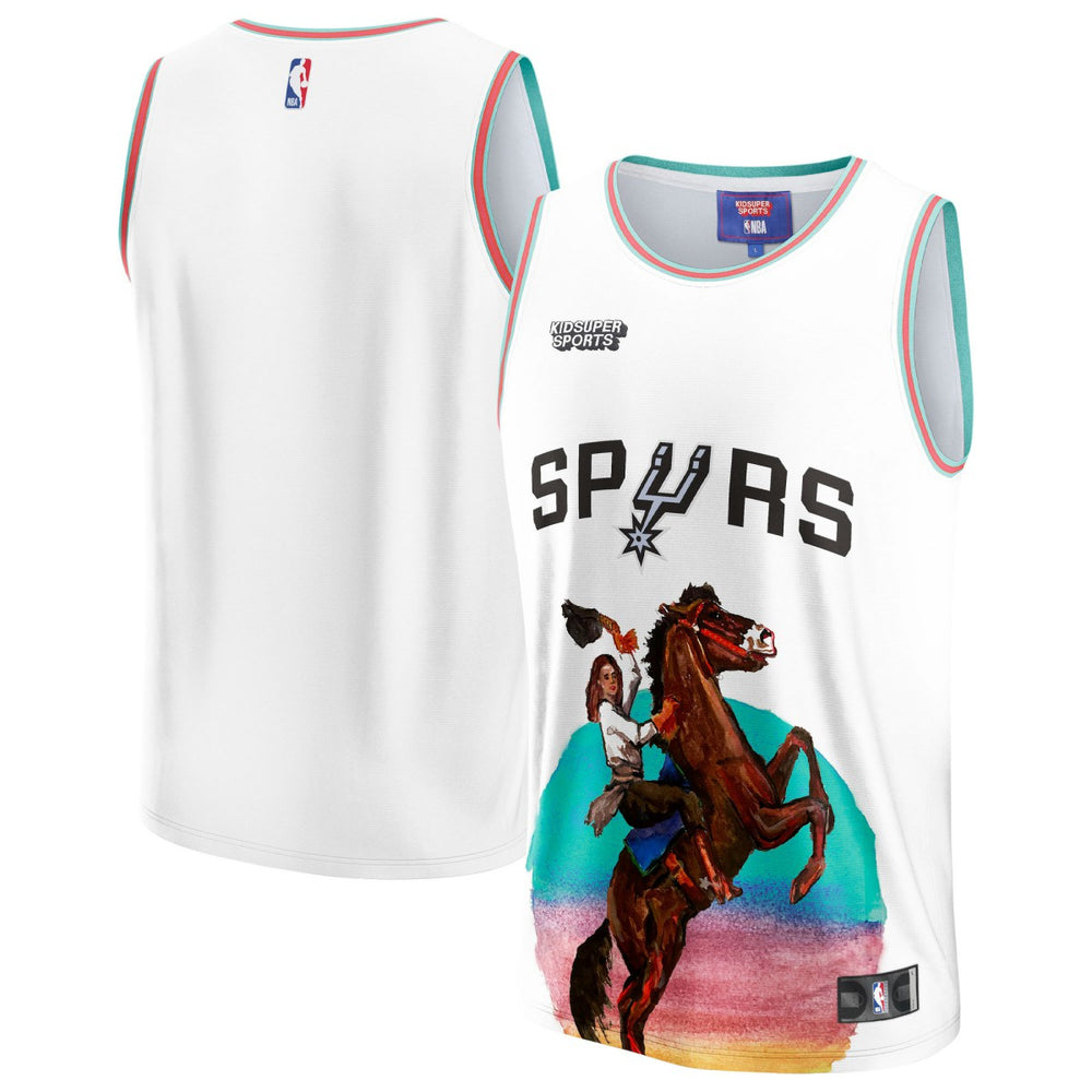 San Antonio Spurs NBA & KidSuper Studios Unisex Hometown Jersey White - NBA