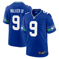 Kenneth Walker III Seattle Seahawks Throwback Player Game Jersey Royal | Nike for Sale