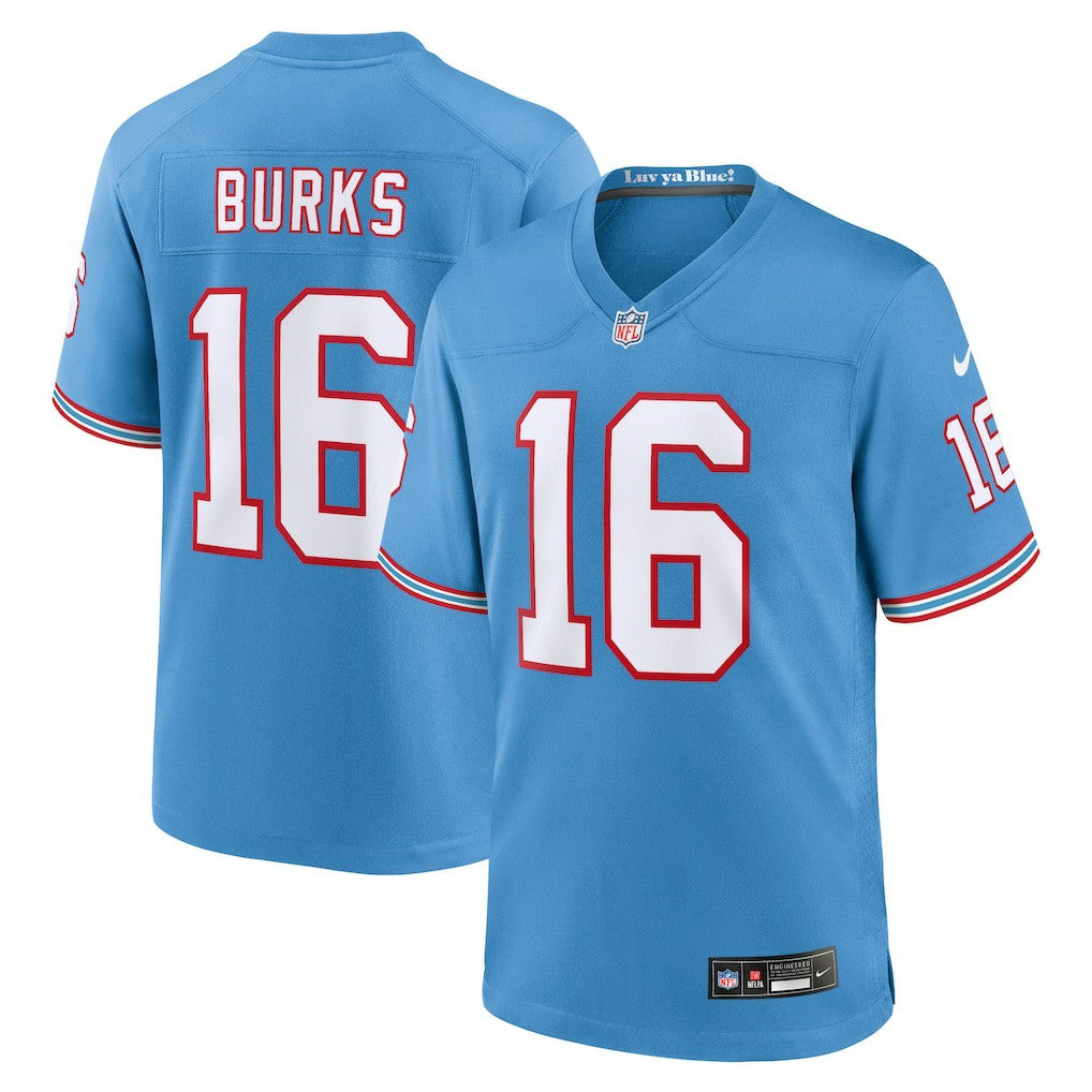 Treylon Burks Tennessee Titans Oilers Throwback Alternate Game Player Jersey Light Blue | Nike for Sale