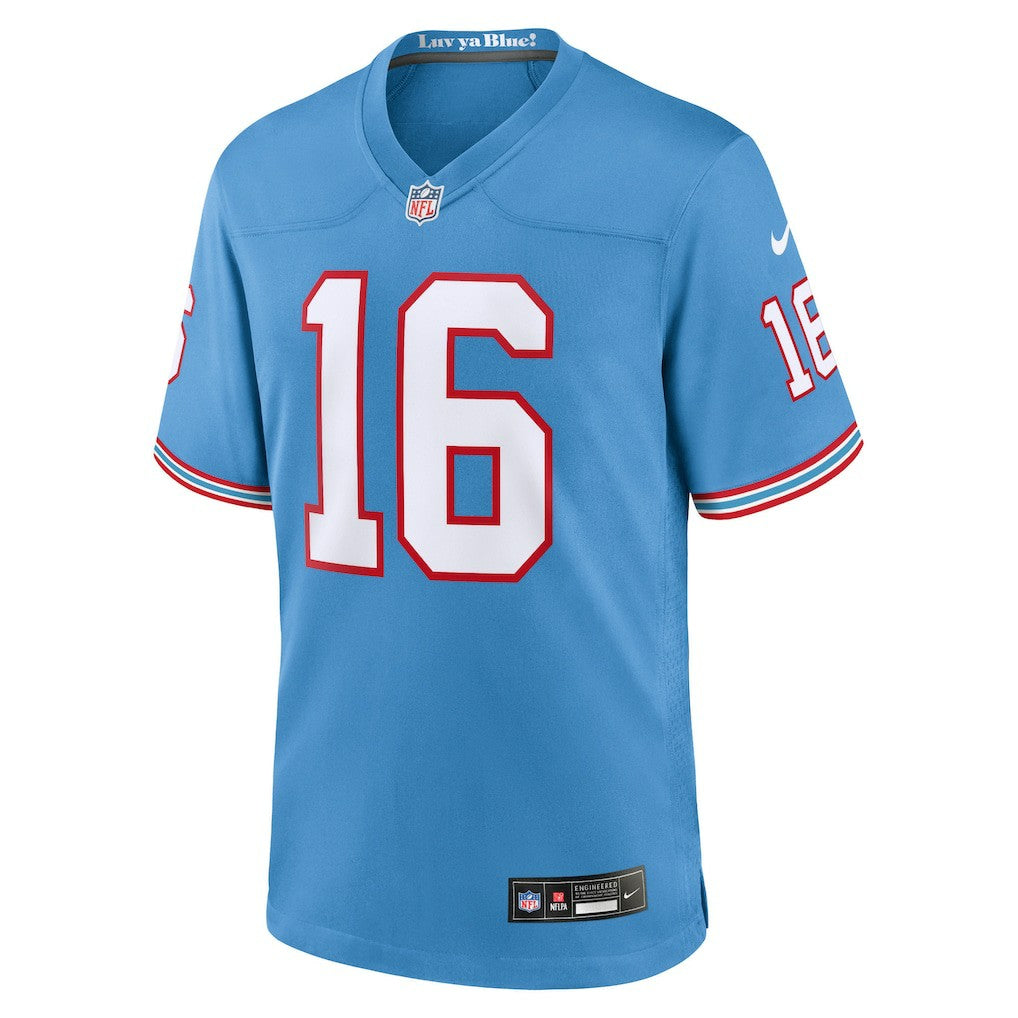 Treylon Burks Tennessee Titans Oilers Throwback Alternate Game Player Jersey Light Blue | Nike for Sale