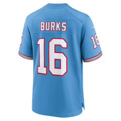 Treylon Burks Tennessee Titans Oilers Throwback Alternate Game Player Jersey Light Blue | Nike for Sale