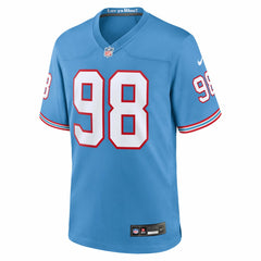 Jeffery Simmons Tennessee Titans Oilers Throwback Alternate Game Player Jersey Light Blue | Nike for Sale