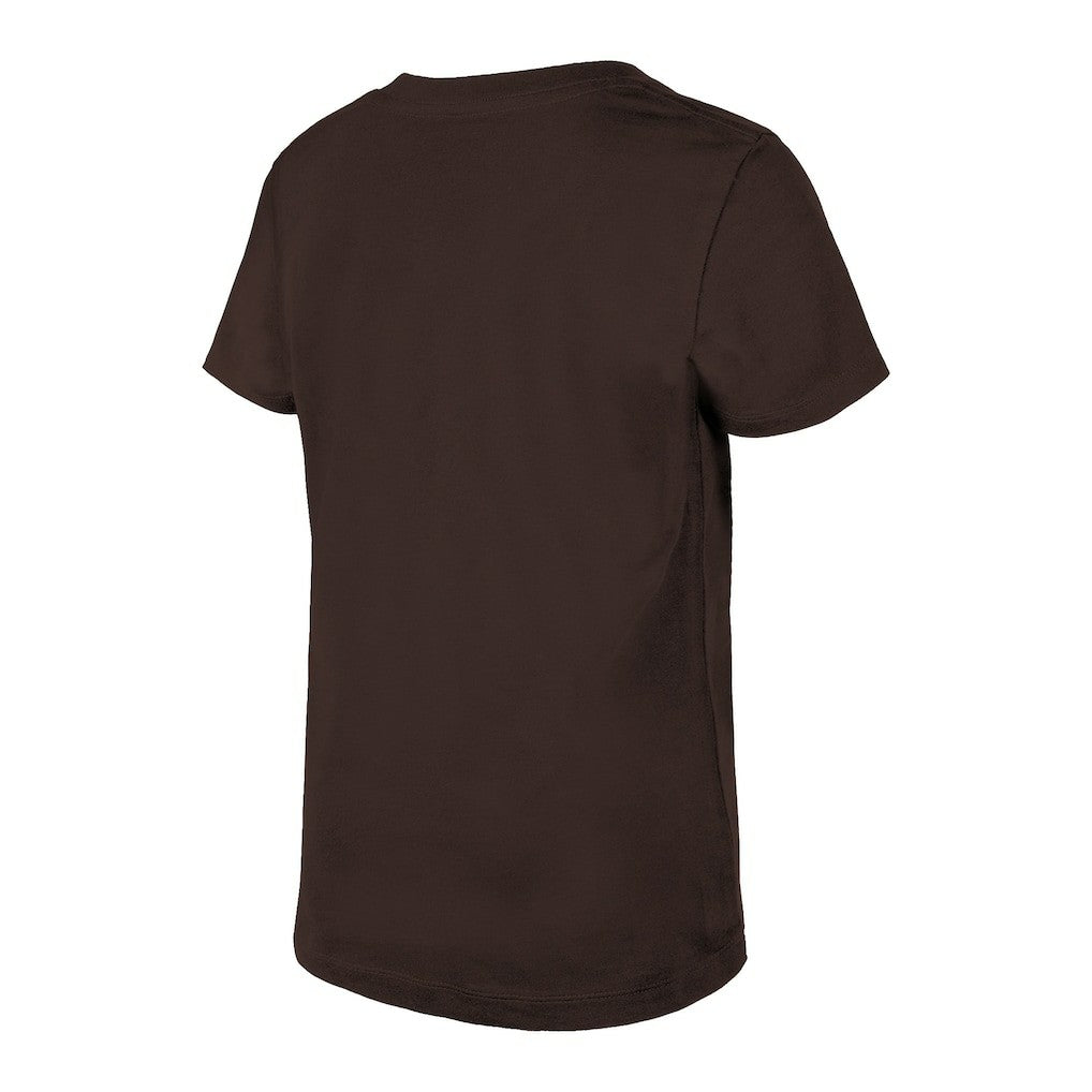 Cleveland Browns New Era Girls Youth Reverse Sequin V-Neck T-Shirt Brown | NFL