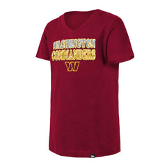 Washington Commanders New Era Girls Youth Reverse Sequin V-Neck T-Shirt Burgundy | NFL