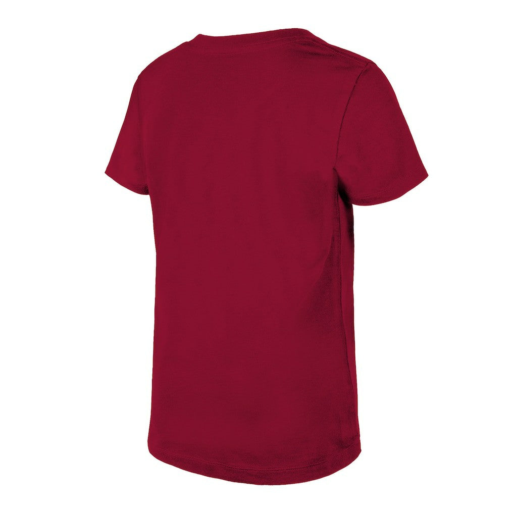 Washington Commanders New Era Girls Youth Reverse Sequin V-Neck T-Shirt Burgundy | NFL
