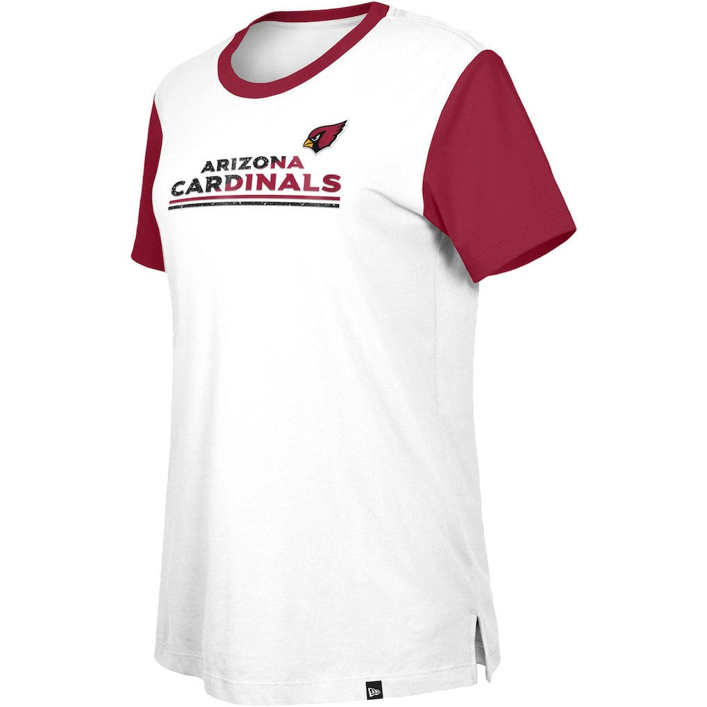 Arizona Cardinals New Era Women's Third Down Colorblock T-Shirt White/Cardinal | NFL