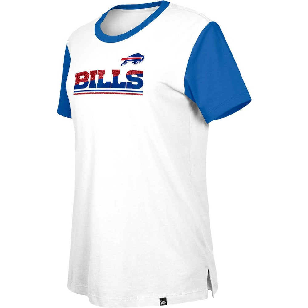 Buffalo Bills New Era Women's Third Down Colorblock T-Shirt White/Royal | NFL