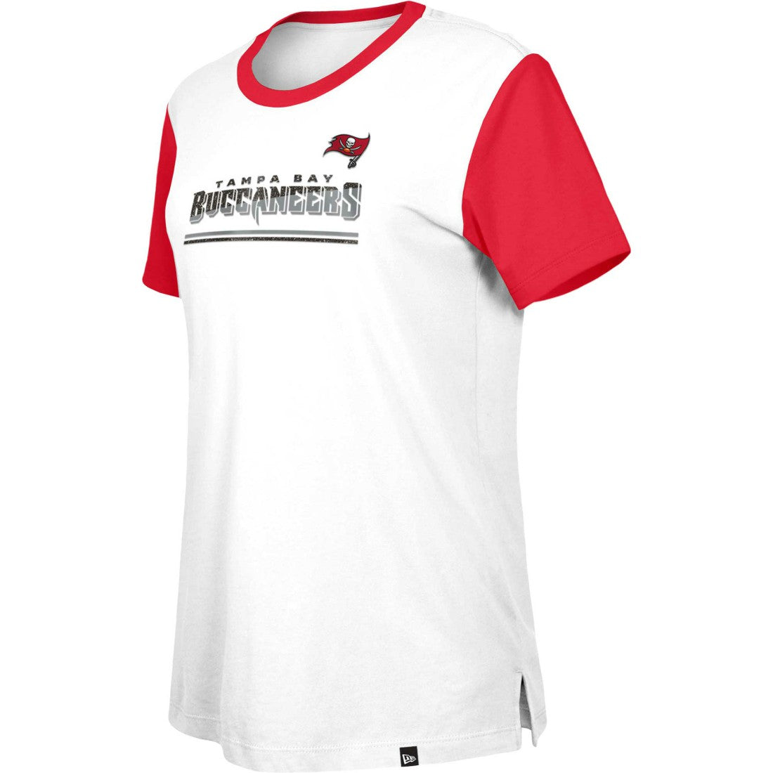 Tampa Bay Buccaneers New Era Women's Third Down Colorblock T-Shirt White/Red | NFL