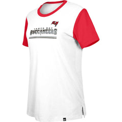 Tampa Bay Buccaneers New Era Women's Third Down Colorblock T-Shirt White/Red | NFL