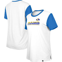 Los Angeles Rams New Era Women's Third Down Colorblock T-Shirt White/Royal | NFL