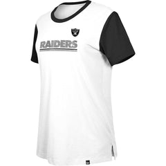 Las Vegas Raiders New Era Women's Third Down Colorblock T-Shirt White/Black | NFL