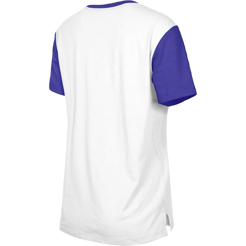 Baltimore Ravens New Era Women's Third Down Colorblock T-Shirt White/Purple | NFL