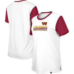 Washington Commanders New Era Women's Third Down Colorblock T-Shirt White/Burgundy | NFL