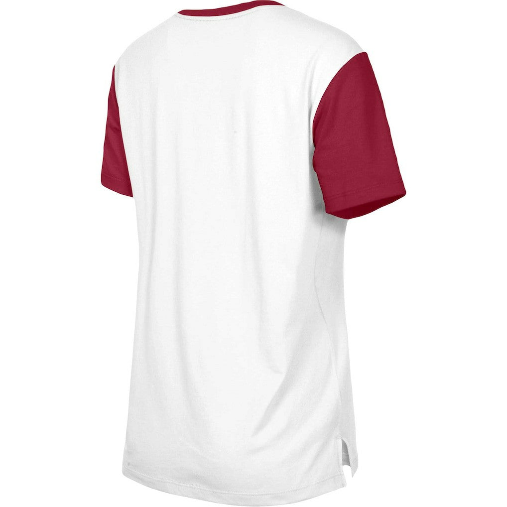 Washington Commanders New Era Women's Third Down Colorblock T-Shirt White/Burgundy | NFL