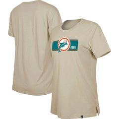 Miami Dolphins New Era Women's Third Down Historic T-Shirt Tan | NFL