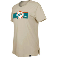Miami Dolphins New Era Women's Third Down Historic T-Shirt Tan | NFL