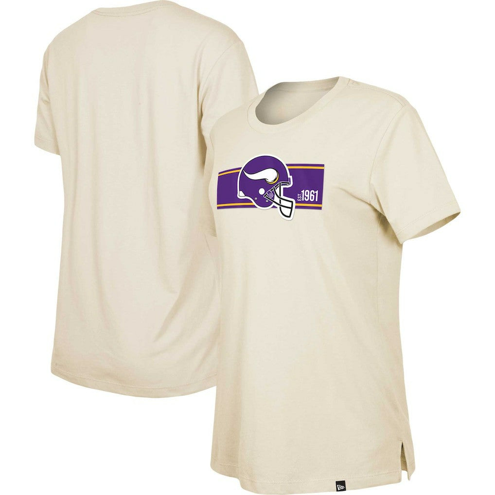 Minnesota Vikings New Era Women's Third Down Historic T-Shirt Tan | NFL
