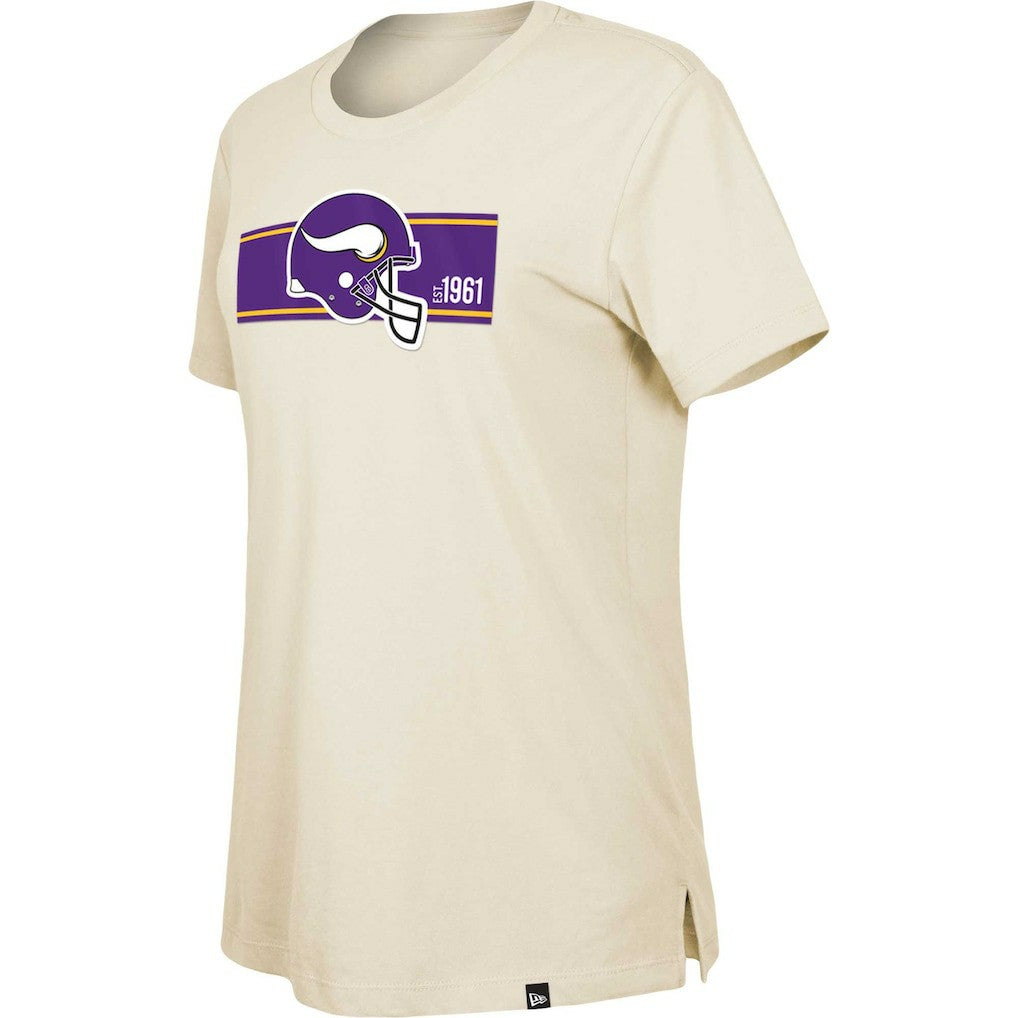 Minnesota Vikings New Era Women's Third Down Historic T-Shirt Tan | NFL