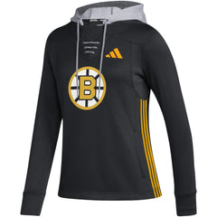 Boston Bruins adidas Women's Refresh Skate Lace AEROREADY Pullover Hoodie - Black - NHL