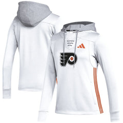 Philadelphia Flyers adidas Women's Refresh Skate Lace AEROREADY Pullover Hoodie - White - NHL