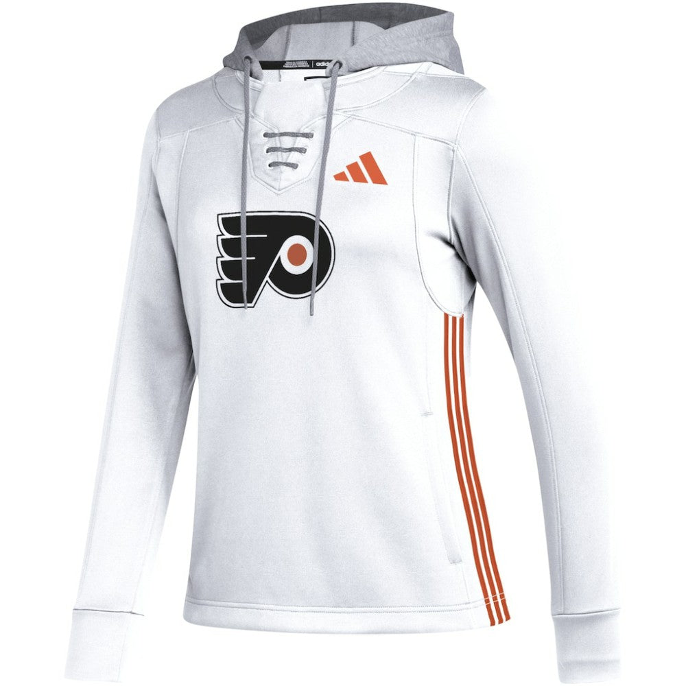 Philadelphia Flyers adidas Women's Refresh Skate Lace AEROREADY Pullover Hoodie - White - NHL