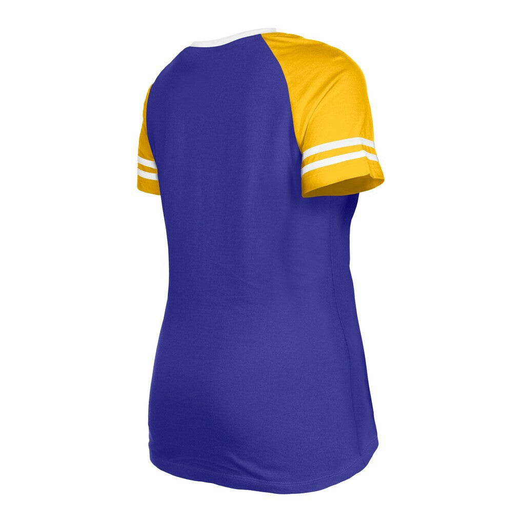 Minnesota Vikings New Era Women's Raglan Lace-Up T-Shirt Purple | NFL